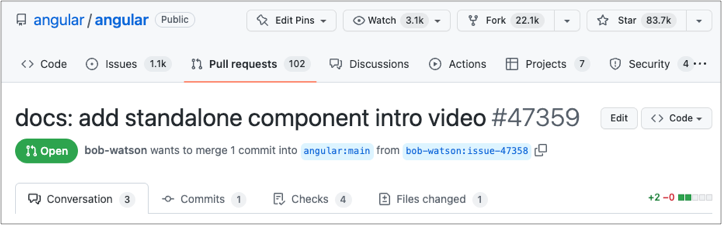 Screenshot of github.com page showing a branch listing from a repo
