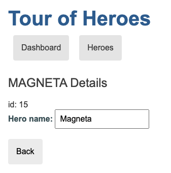Details of hero in application