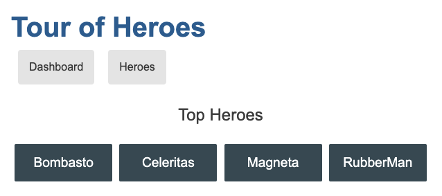 Output of heroes dashboard