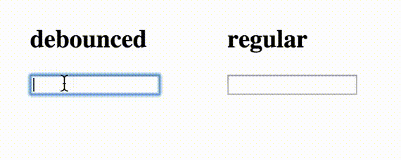 animation showing debounced input