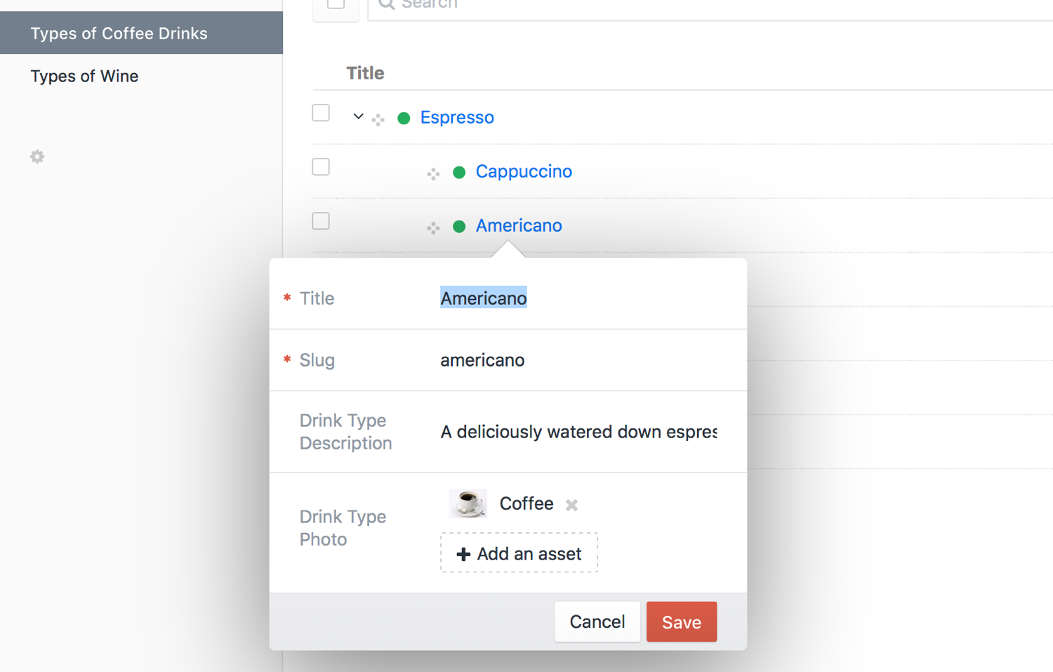 Category Edit Modal