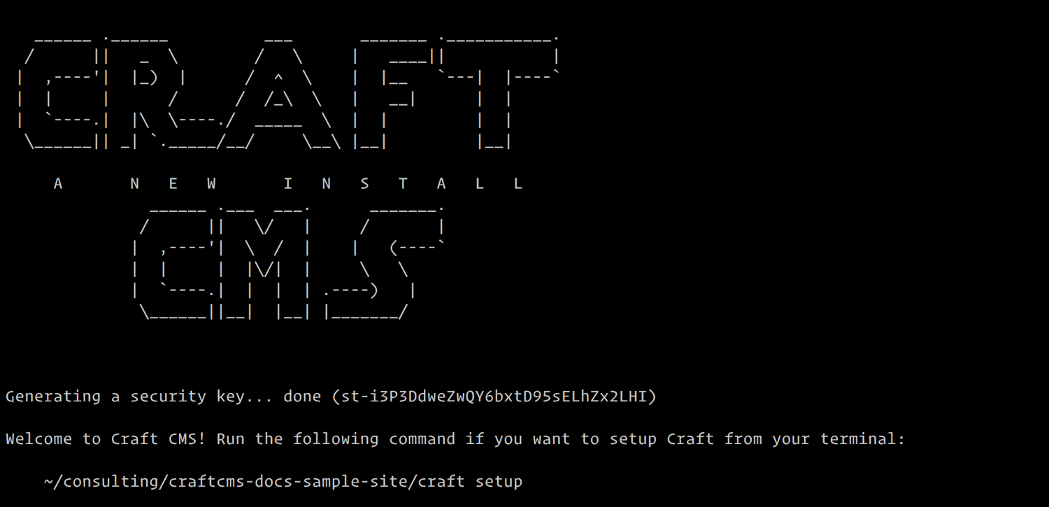 Craft Setup from the Command Line