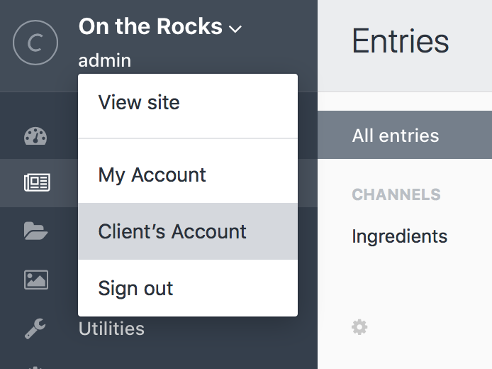 Access the Client User Account