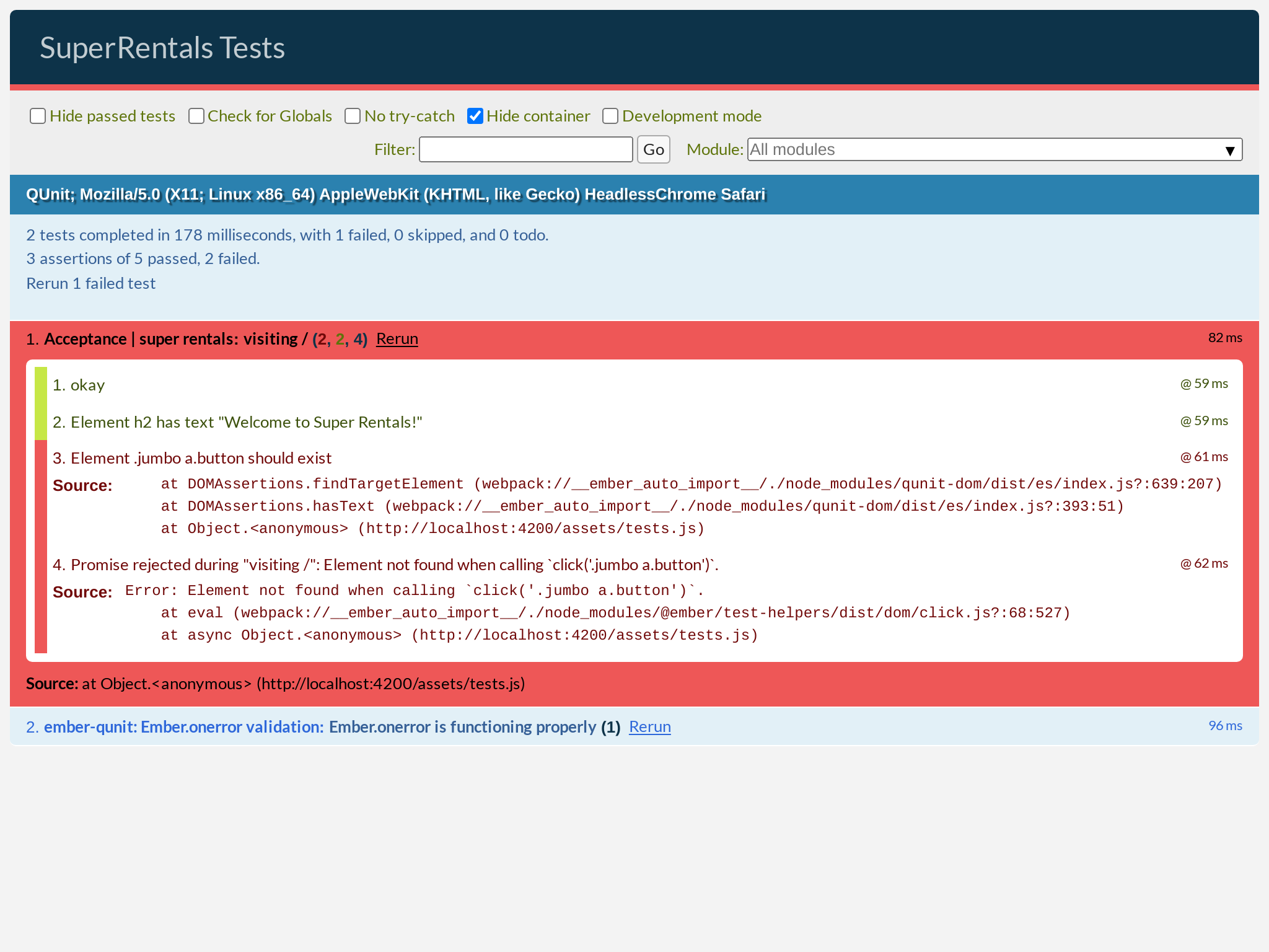 A failing test