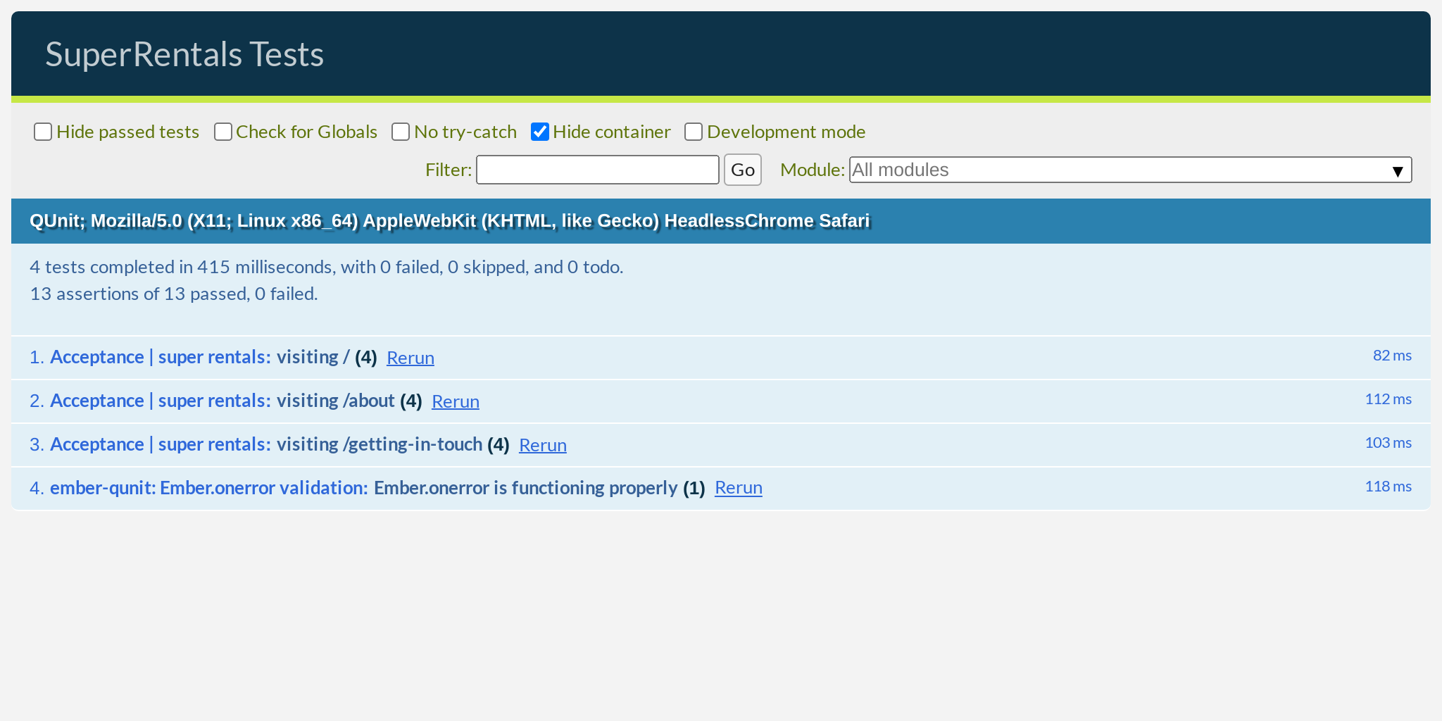 Tests still passing after the refactor