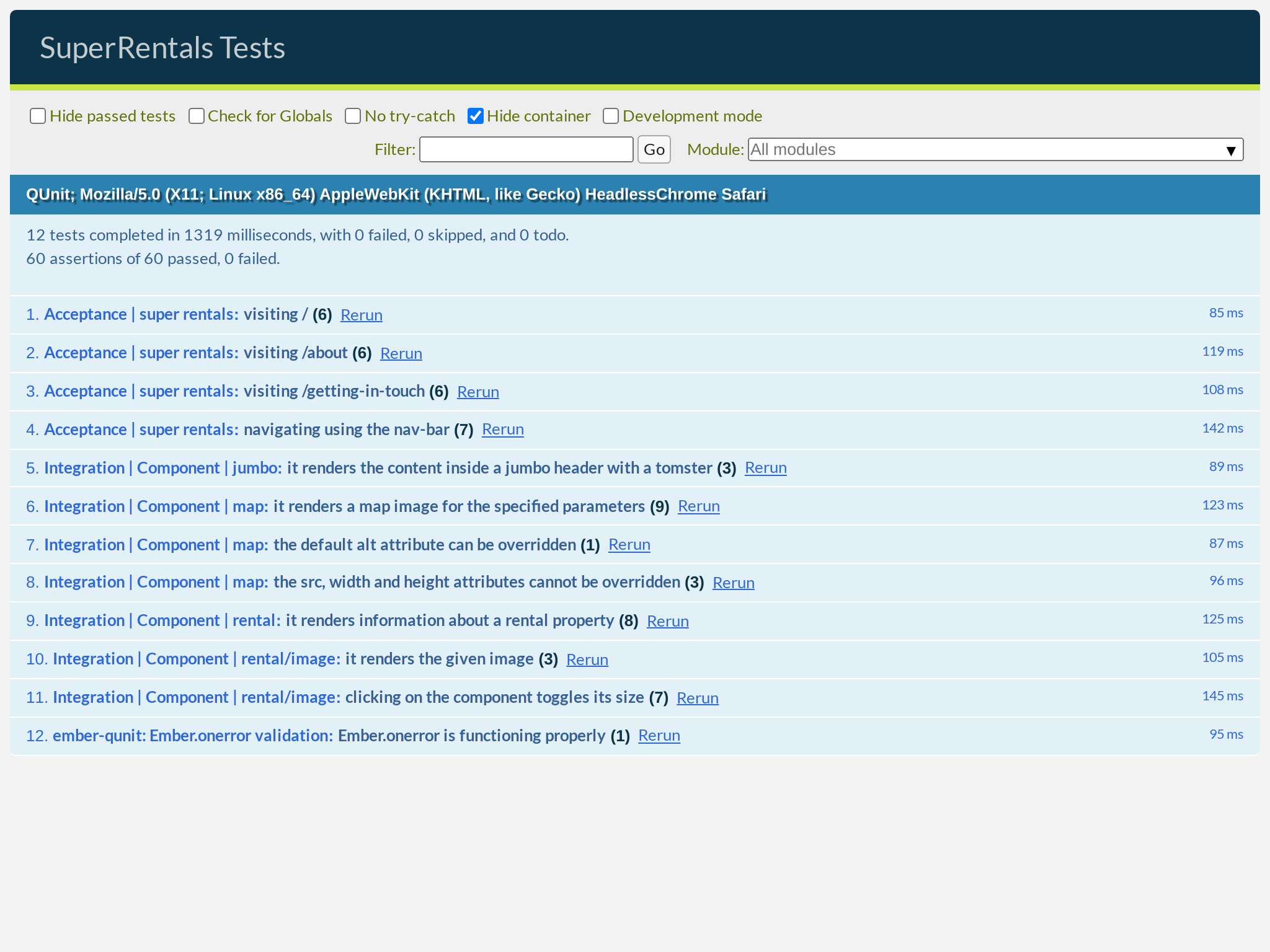 Tests passing after the src getter refactor
