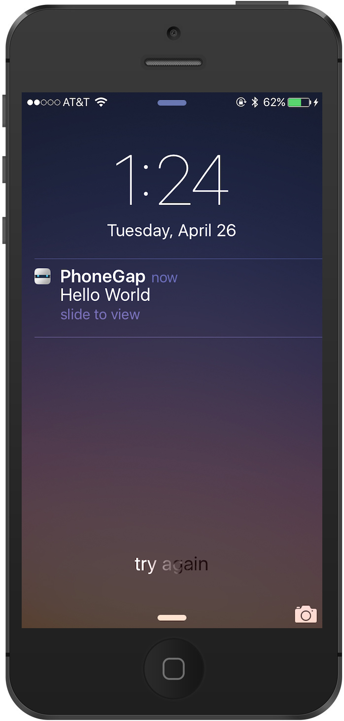 Developer App, push received locked