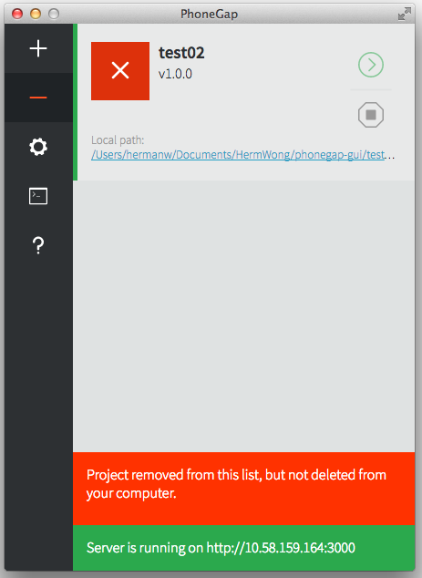 Remove Project Confirmation