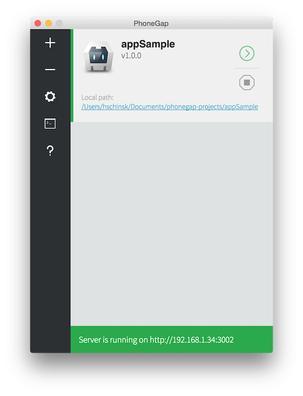 Open existing project dialog