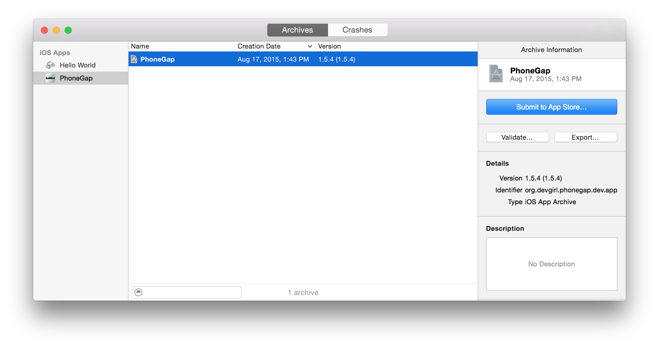 Xcode Organizer