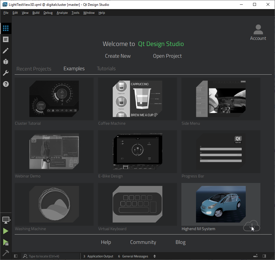 Examples available in Qt Design Studio
