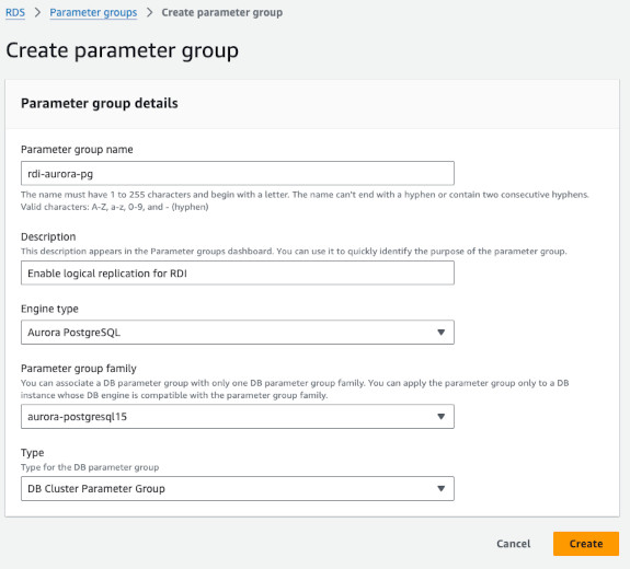 Create parameter group panel