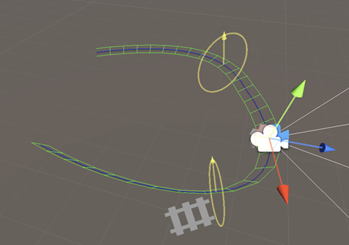 Editing a dolly path in the Scene view
