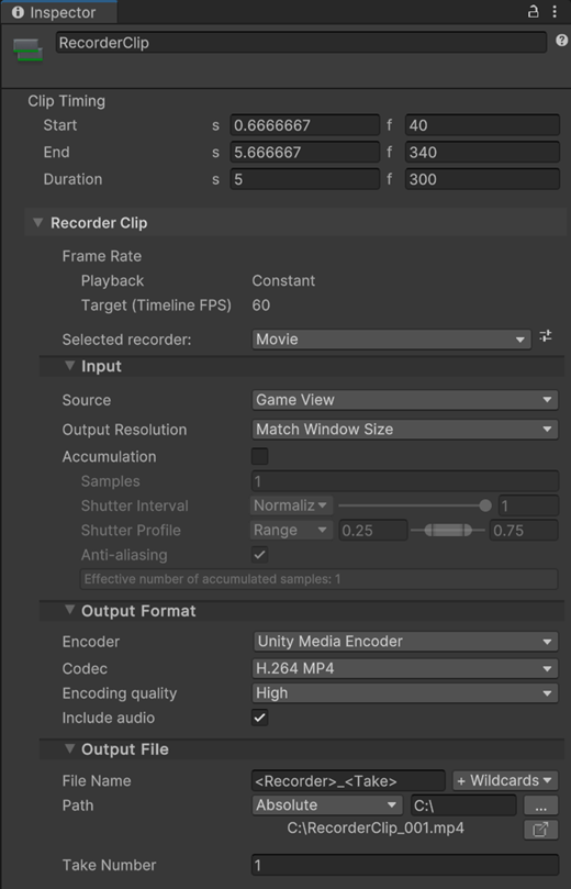 Recorder Clip properties