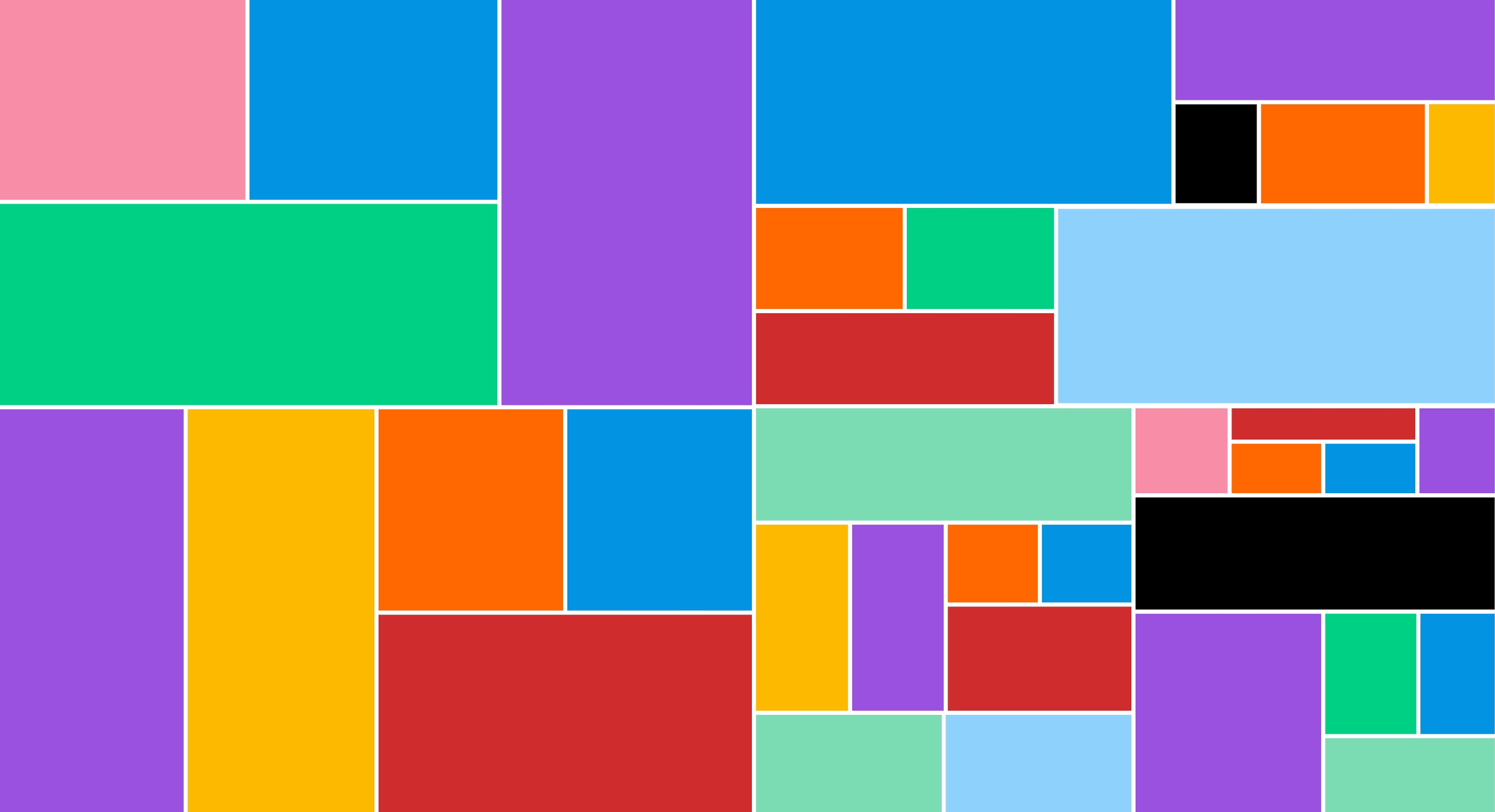Colorful blocks in various shapes fit into a masonry-style grid.