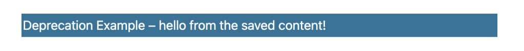 Content snippet from the Front end