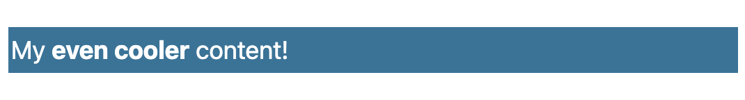 front end view of bold text