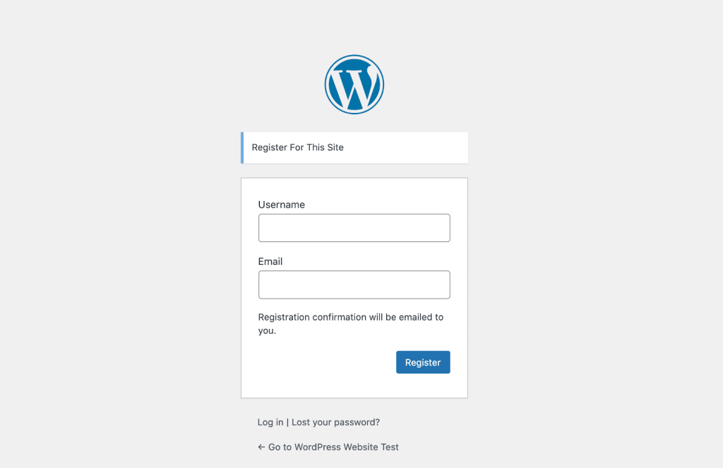 Registration in WordPress