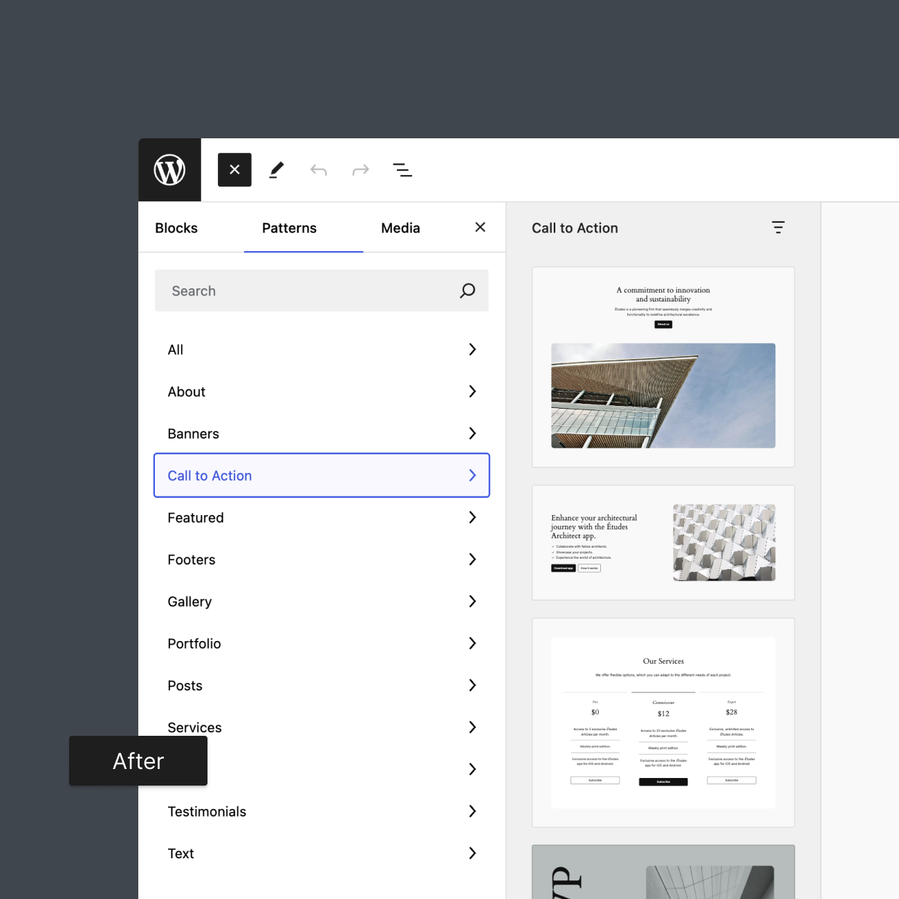 Disable the Pattern Directory (after)