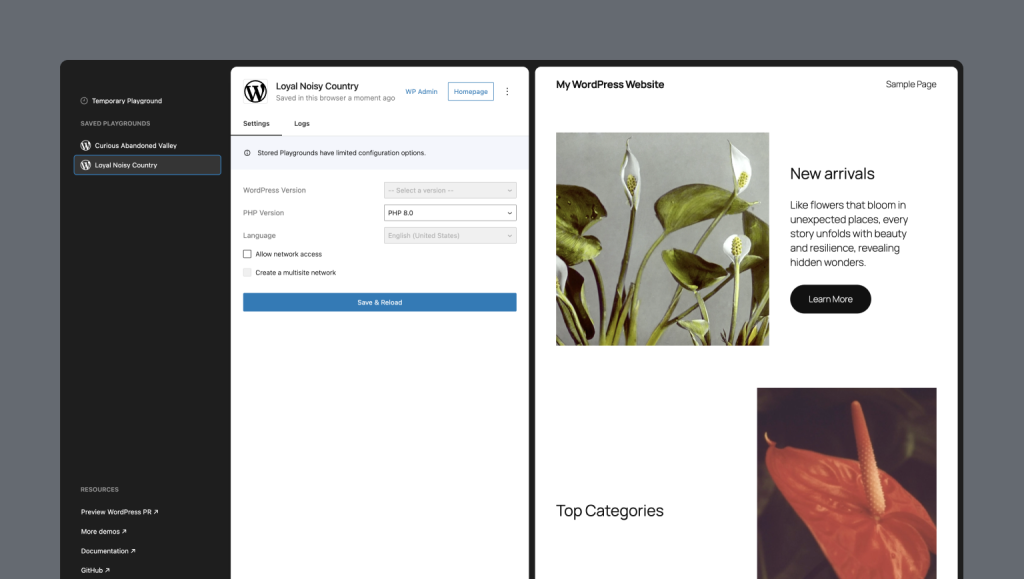 Manage multiple Playground instances in the browser.