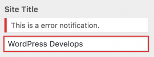 Error notification