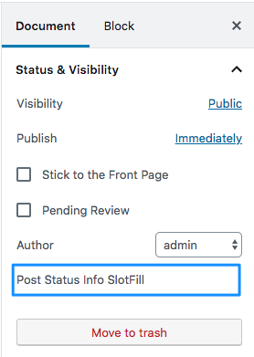 Location in the Summary panel