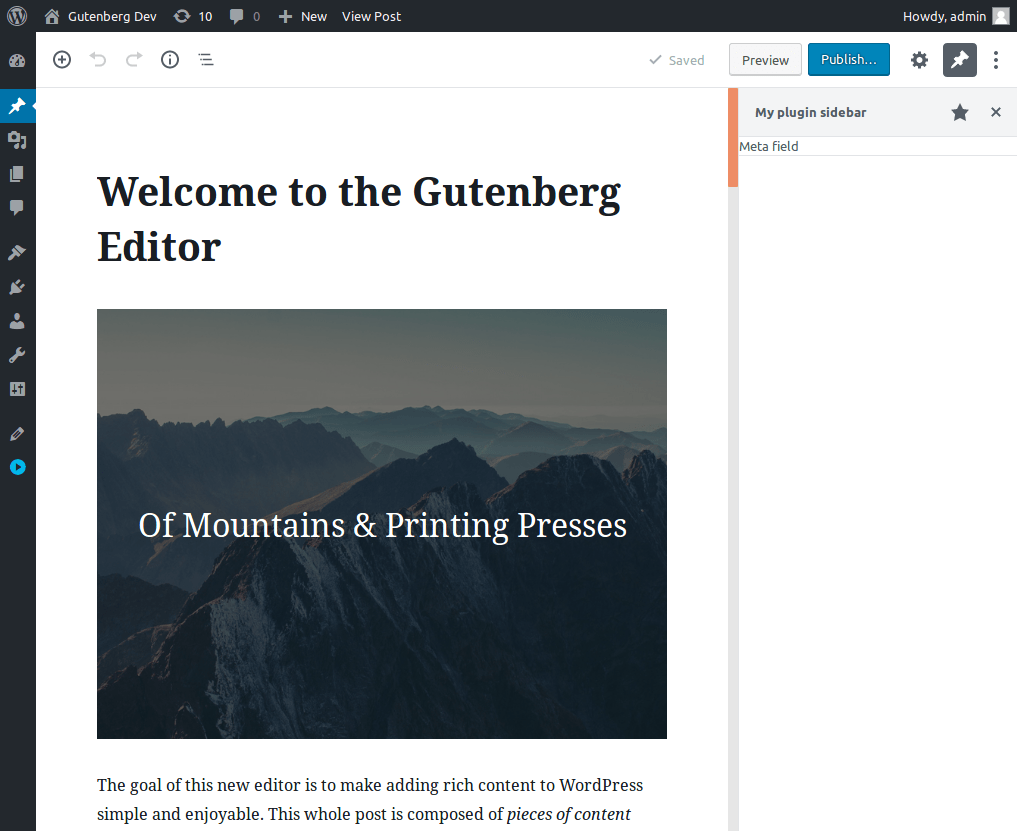 Example sidebar