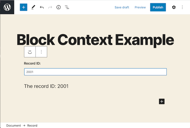 Block Context Example