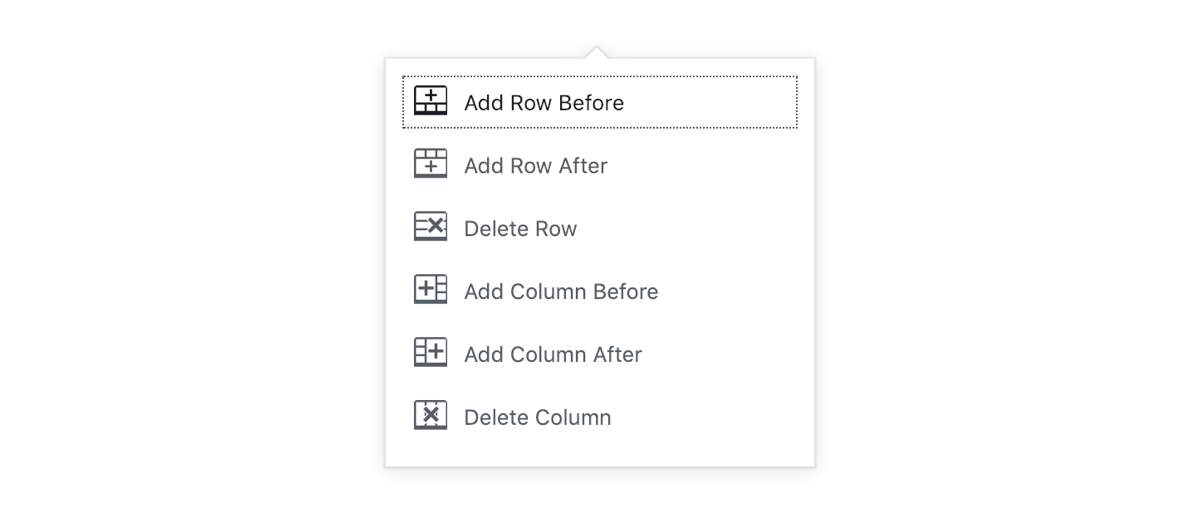 An expanded DropdownMenu, containing a list of MenuItems.