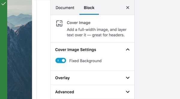 FormToggle used for a “fixed background” setting