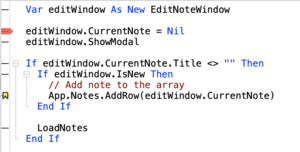 Code Editor - Breakpoint and Bookmark