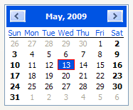 wx.adv.CalendarCtrl